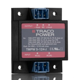 TRACOPOWER TMPW 5-124-J Switching Power Supply Dual Output 24V DC 5W 90-305V AC Chassis Mount TMPW 5-124-J