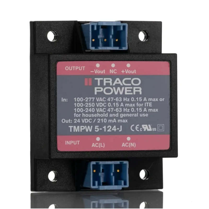 TRACOPOWER TMPW 5-124-J Switching Power Supply Dual Output 24V DC 5W 90-305V AC Chassis Mount TMPW 5-124-J