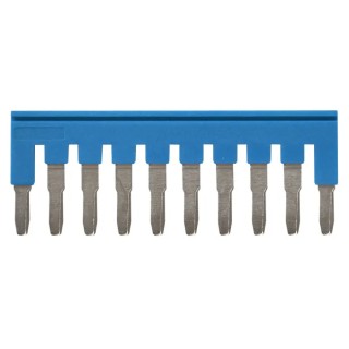 Omron XW5S Series Jumper Bar, 10-Way, 4mm² Wire Size, 32A Current, Blue Polyamide, 800V Push-in Termination XW5S