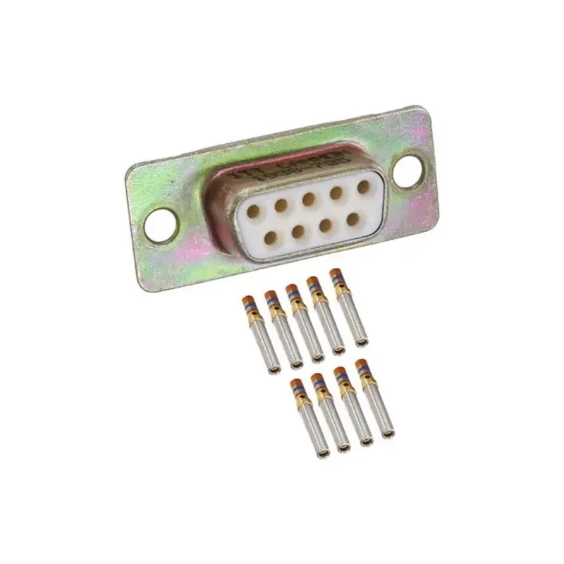 Amphenol India 9 Way Straight 2.77 mm Pitch Panel Mount D-Sub Connector with 4 to 40 Screw Lock Female M24308/2-1F