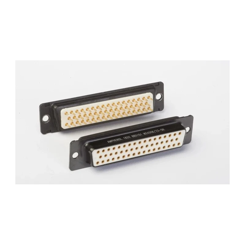 Amphenol India 78 Way Straight 2.29 mm Pitch Panel Mount D-Sub Connector with 4 to 40 Screw Lock Female M24308/23-71F