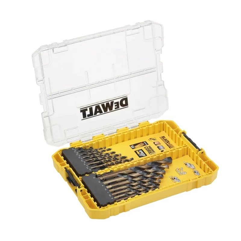 DeWALT 21-Piece Twist Drill Bit Set for Multi-Material with 1 mm Min and 12 mm Max HSS-G Bits DT70755-QZ