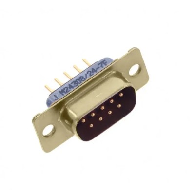 Amphenol India 9 Way Straight 2.77 mm Pitch Panel Mount D-Sub Connector with 4 to 40 Screw Lock Female M24308/24-7F