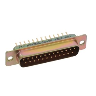 Amphenol India Panel Mount 25 Way Straight D-Sub Connector 2.77 mm Pitch Crimp Termination M24308/24-9F