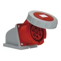RS PRO Industrial Power Connector 16A 400V IP67 Red Wall Mount Screw Terminal 7P IP67