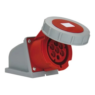 RS PRO Industrial Power Connector 16A 400V IP67 Red Wall Mount Screw Terminal 7P IP67