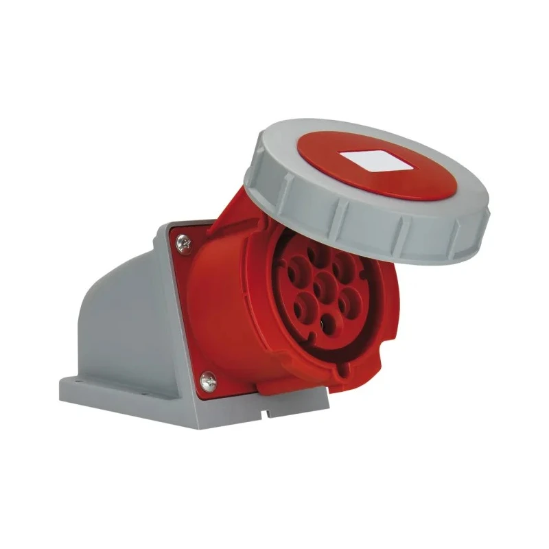 RS PRO Industrial Power Connector 16A 400V IP67 Red Wall Mount Screw Terminal 7P IP67