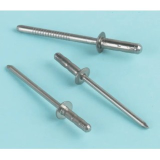 Avdel Stainless Steel Blind Rivet, Dome Head, 4 mm Diameter, 2.9 mm Length, Polished Finish 0BS11-00516