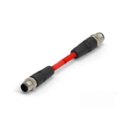 TE Connectivity Shielded PVC Jacketed Cat5e Terminated Ethernet Cable, Red, 500 mm Length, 22 AWG Tin Copper TAD14741311-001