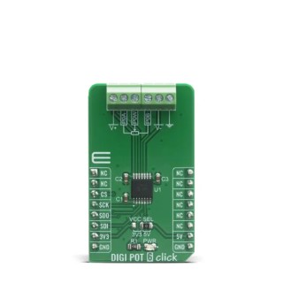 MikroElektronika Digi Pot 6 Click Instrumentation Amplifier Adapter Board for MCP41HV51 MIKROE-4110