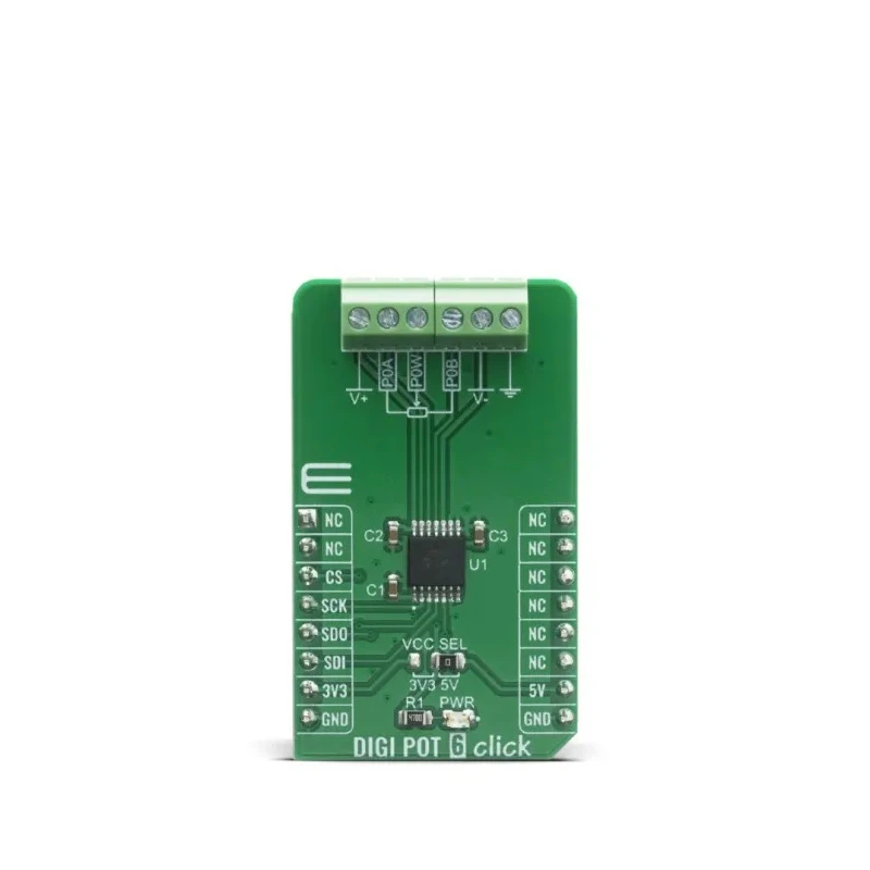 MikroElektronika Digi Pot 6 Click Instrumentation Amplifier Adapter Board for MCP41HV51 MIKROE-4110