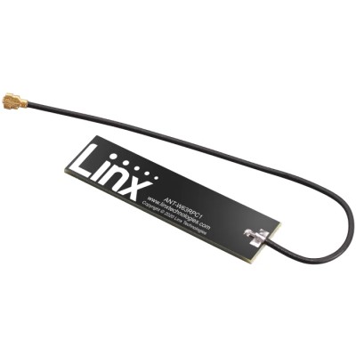 Linx PCB WiFi Antenna with MHF4 Connector, 2.4GHz–6GHz Bandwidth, 4.6dBi Gain, Adhesive Mounting, Dipole Construction MHF4