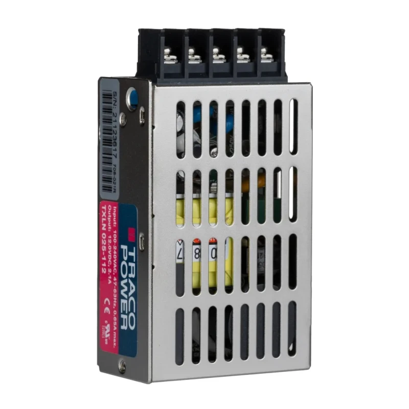 TRACOPOWER TXLN 025-112 Switching Power Supply 12V DC 2.1A 25W Chassis Mount 88-264V AC 84% Efficiency TXLN 025-112
