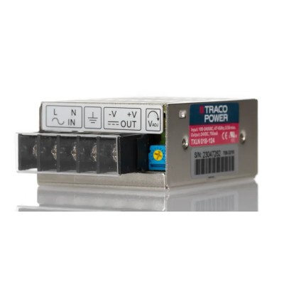 TRACOPOWER Switching Power Supply 24V DC, 18W, Universal Input 85-264V AC, Chassis Mount TXLN 018-124
