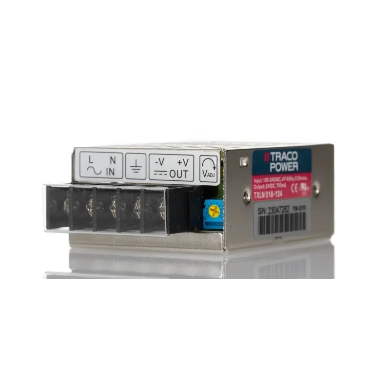 TRACOPOWER Switching Power Supply 24V DC, 18W, Universal Input 85-264V AC, Chassis Mount TXLN 018-124