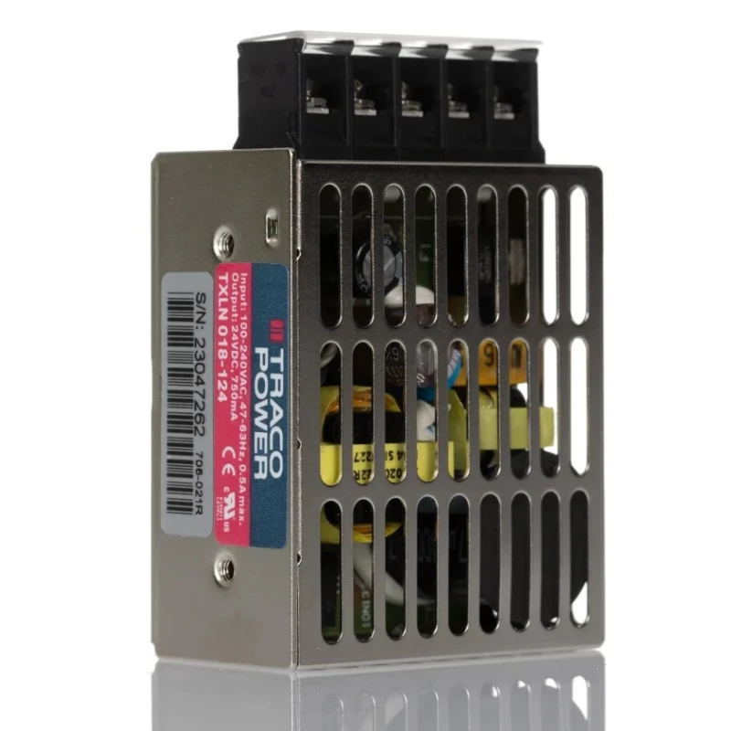 TRACOPOWER Switching Power Supply 24V DC, 18W, Universal Input 85-264V AC, Chassis Mount TXLN 018-124