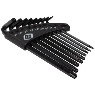 CK 9-Piece Torx Key Set, L Shape, Short Arm, Chrome Vanadium Steel, Tamperproof Hex Keys T4409