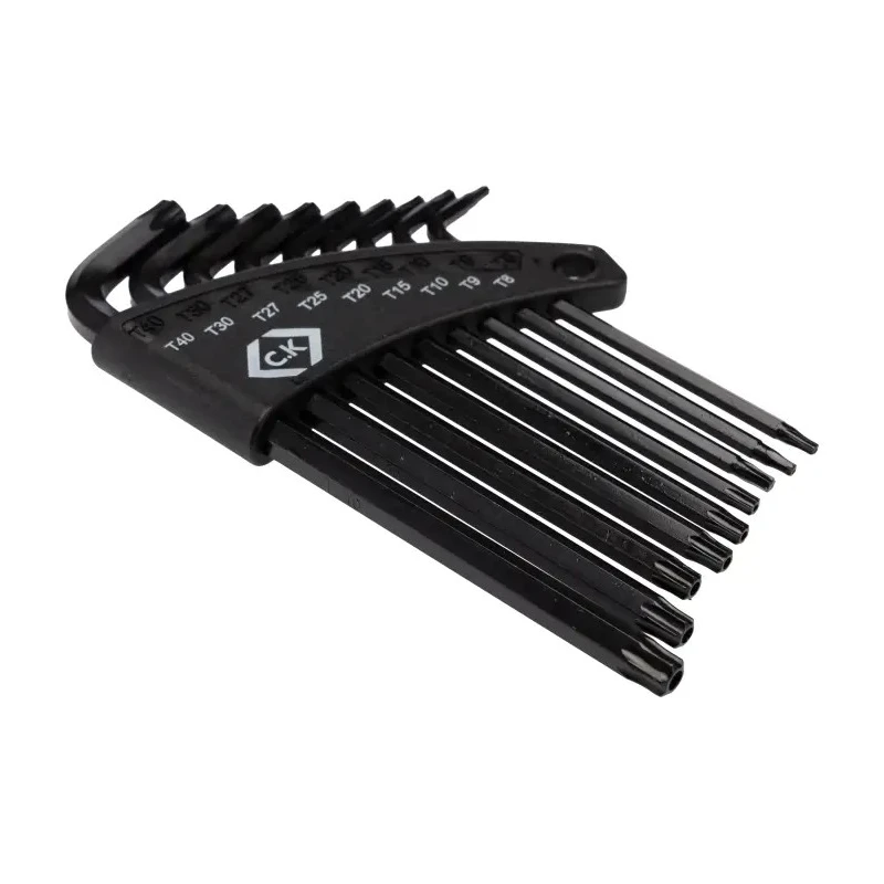CK 9-Piece Torx Key Set, L Shape, Short Arm, Chrome Vanadium Steel, Tamperproof Hex Keys T4409