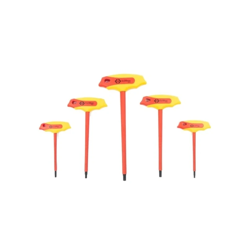 CK 5 Piece T Imperial Hex Key Set Long Arm S2 Steel Ball End Hex 3 to 6 mm T4422 SET