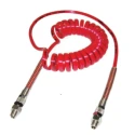 Norgren Polyurethane Coil Tubing with Connector, Red, 2 m Length, 8 mm OD, 5.5 mm ID, 10 Bar Pressure, 60°C PU310800228