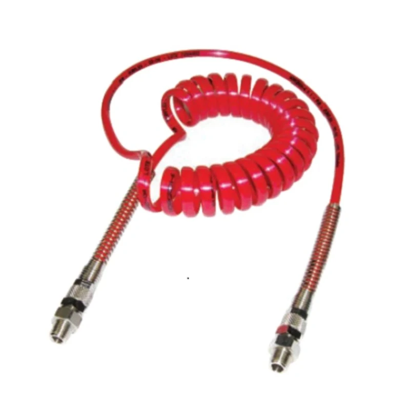 Norgren Polyurethane Coil Tubing with Connector, Red, 2 m Length, 8 mm OD, 5.5 mm ID, 10 Bar Pressure, 60°C PU310800228
