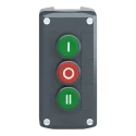 Schneider Electric Spring Return Push Button Control Station Polycarbonate 3 Cutouts 2 NO/1 NC, Green, Red, I/O/II XALD339