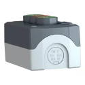 Schneider Electric Spring Return Push Button Control Station Polycarbonate 3 Cutouts 2 NO/1 NC, Green, Red, I/O/II XALD339