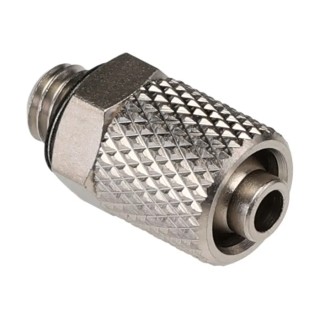 SMC M Series Pneumatic Fitting 6mm Push-in Brass Male M5 Threaded-to-Tube Connector Nickel Finish M-5H-6