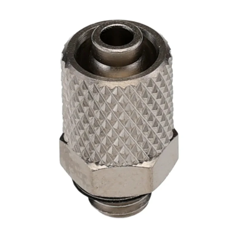 SMC M Series Pneumatic Fitting 6mm Push-in Brass Male M5 Threaded-to-Tube Connector Nickel Finish M-5H-6