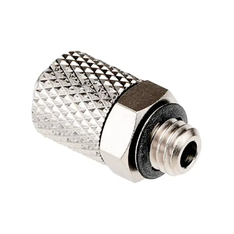 SMC M Series Pneumatic Fitting 6mm Push-in Brass Male M5 Threaded-to-Tube Connector Nickel Finish M-5H-6