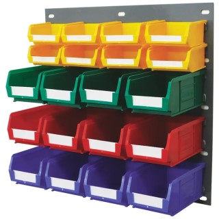 RS PRO Polypropylene Louvre Panel Storage Unit 457 mm x 457 mm x 438 mm Blue Green Red Yellow 223-7456