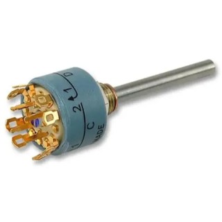 Elma Type 01, 2 Position Rotary Selector Switch, 2A, Nickel Silver Housing, Solder Terminals 01-1424
