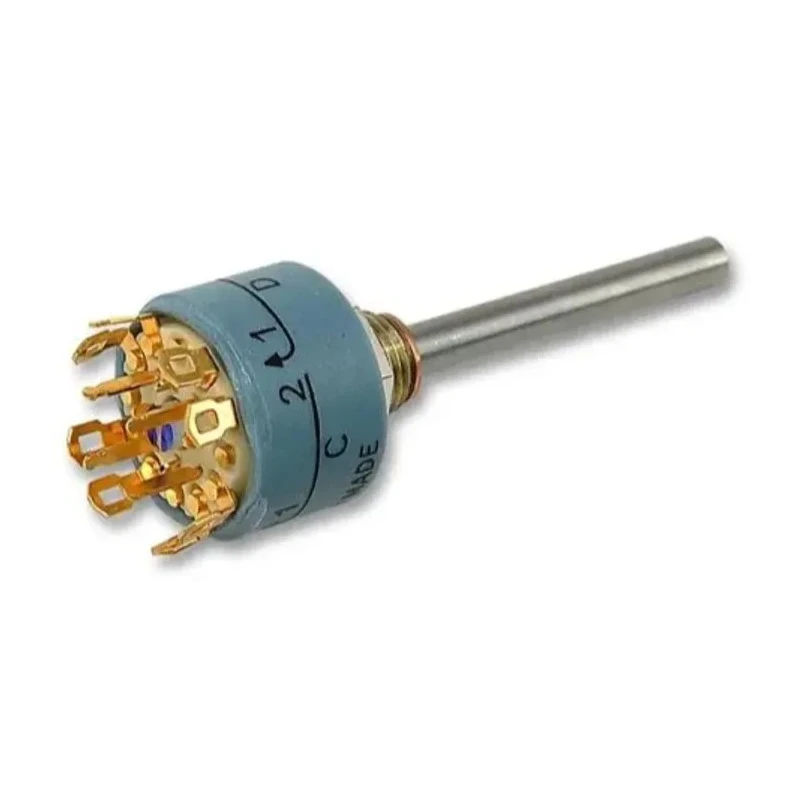 Elma Type 01, 2 Position Rotary Selector Switch, 2A, Nickel Silver Housing, Solder Terminals 01-1424
