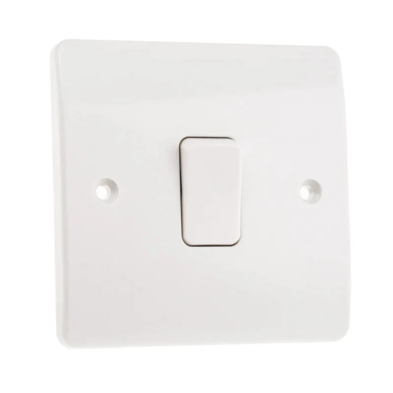 MK Electric White 2 Way Rocker Light Switch 1 Gang Flush Mount Urea Formaldehyde 250V Logic Plus K4871 WHI