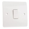 MK Electric White 2 Way Rocker Light Switch 1 Gang Flush Mount Urea Formaldehyde 250V Logic Plus K4871 WHI