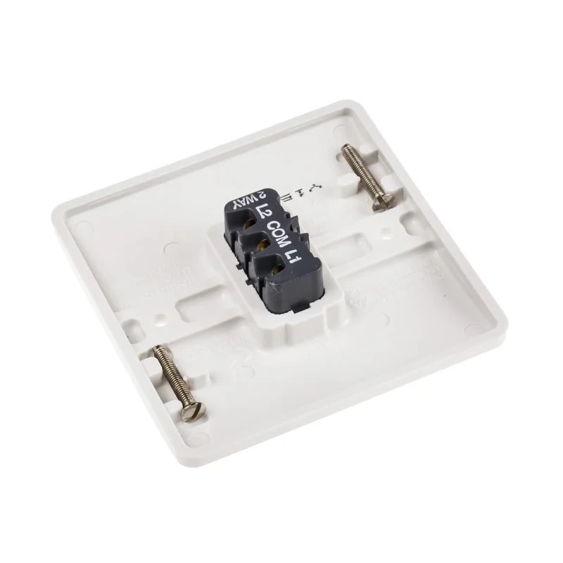 MK Electric White 2 Way Rocker Light Switch 1 Gang Flush Mount Urea Formaldehyde 250V Logic Plus K4871 WHI