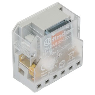 Finder Panel Modular Step Relay 24V AC Coil Voltage 10A Switching Current DPST 26.04.8.024.0000