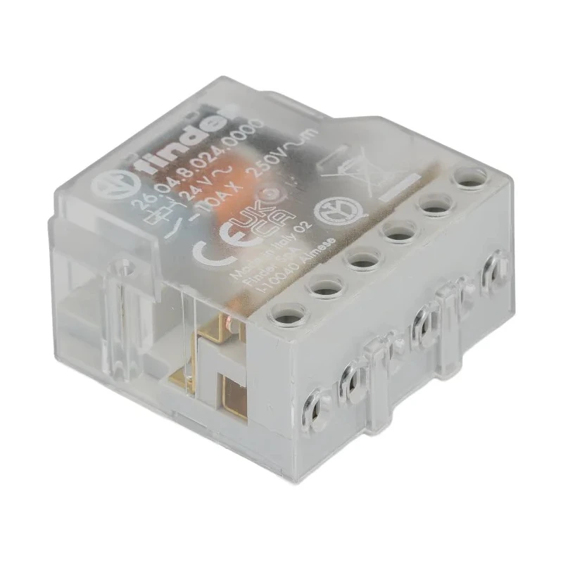 Finder Panel Modular Step Relay 24V AC Coil Voltage 10A Switching Current DPST 26.04.8.024.0000