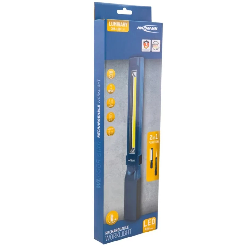 Ansmann Hand Lamp Handheld 450 lm 3.7V 6W Rechargeable IPX3 