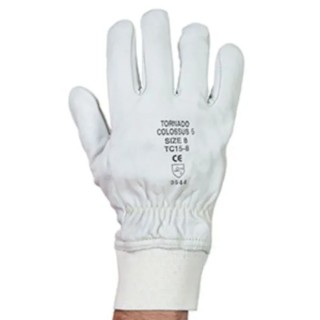 Tornado Colossus Grey Yarn Cut Resistant Gloves Size 11 with Leather Coating TC15-11