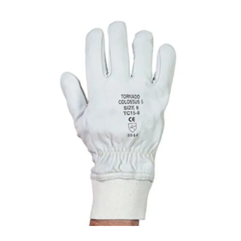 Tornado Colossus Grey Yarn Cut Resistant Gloves Size 11 with Leather Coating TC15-11