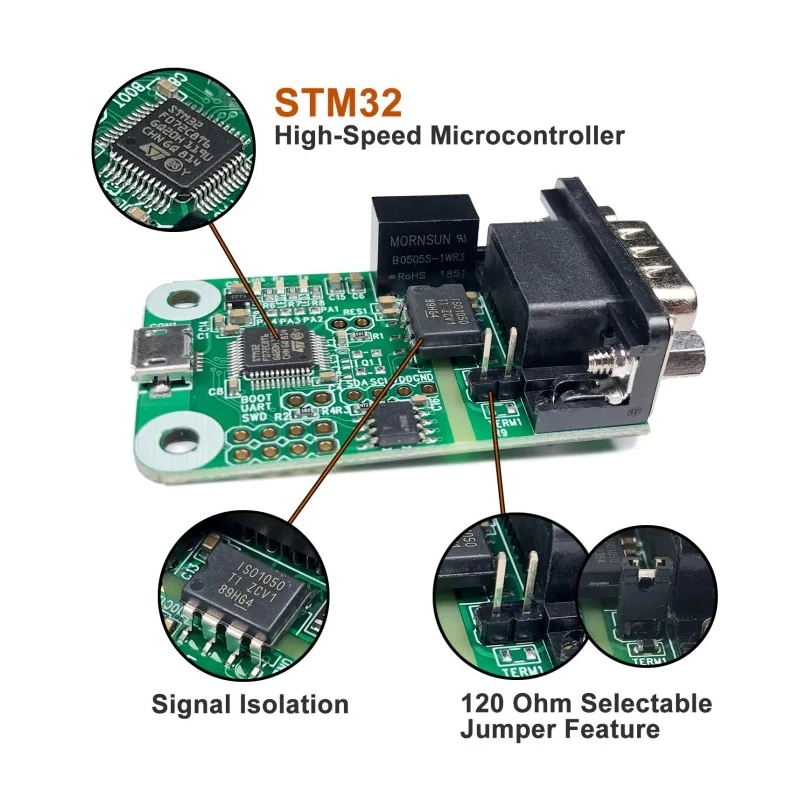 Innomaker USB to CAN Convertor Raspberry Pi Add-On Communication Module 1.5KV Isolation MS123