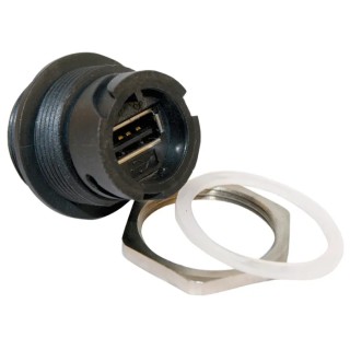 CONEC Straight Panel Female to Female 1 Port USB Type A IP67 USB Adapter USB 2.0 IP67