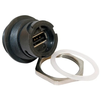 CONEC Straight Panel Female to Female 1 Port USB Type A IP67 USB Adapter USB 2.0 IP67