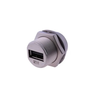 RS PRO Straight Panel Mount Female USB Type A Coupler IP68 Rated USB 2.0 231-7943