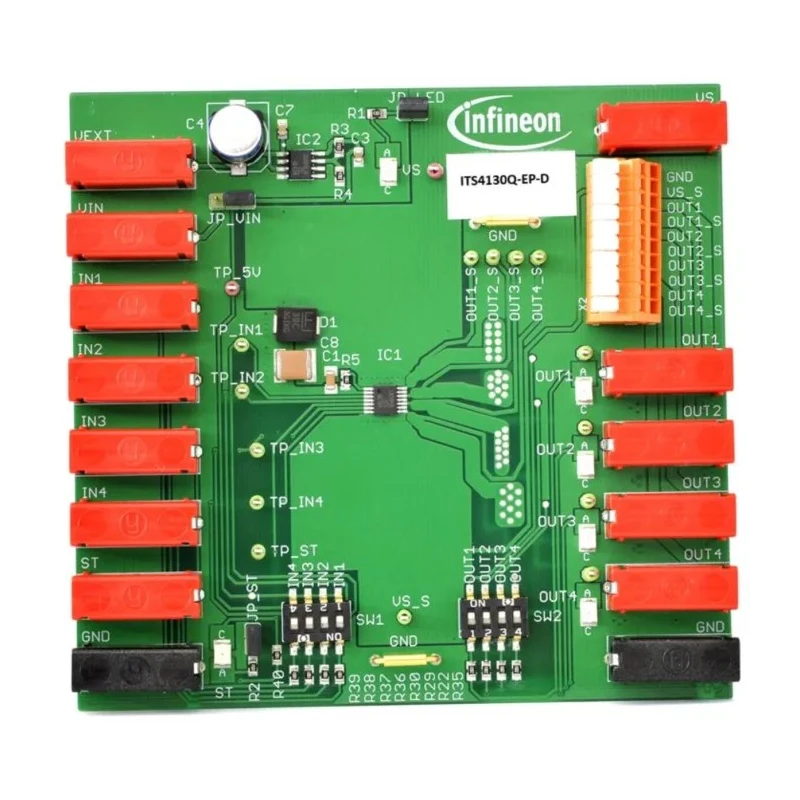 Infineon 4-Channel Industrial PROFET ITS4130Q Evaluation Board for Industrial Applications ITS4130Q