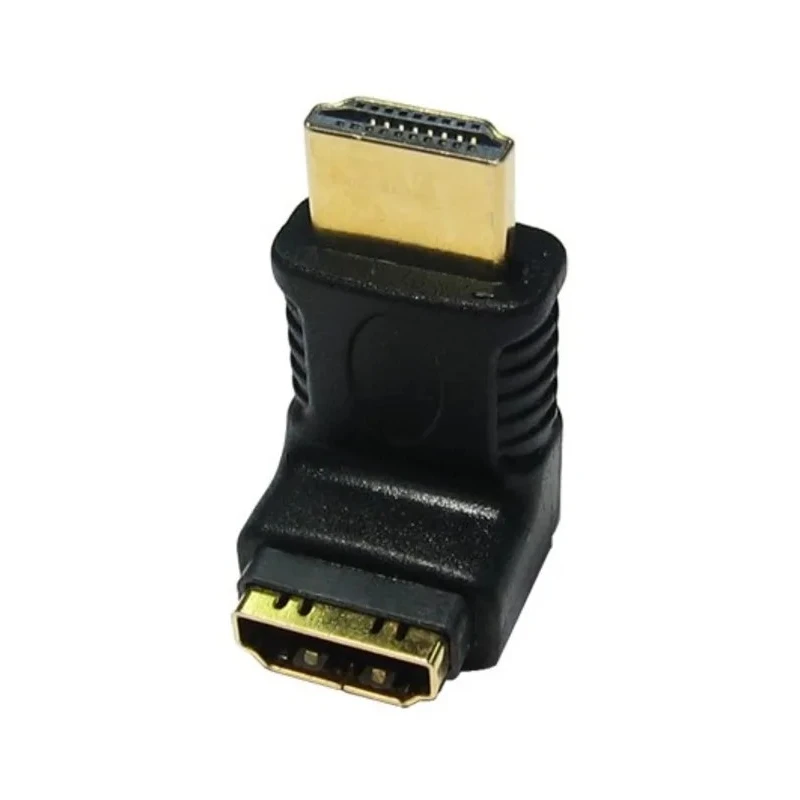 RS PRO HDMI Right Angle Male to Female Adapter with Gold Plated Contacts Plastic Housing 229-9963