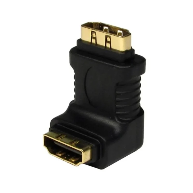 RS PRO Female to Female HDMI Coupler Right Angle HDMI Adapter Plastic Housing Gold Plated Contacts 229-9966