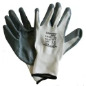 Liscombe Contact Touch White Nylon Work Gloves, Size 7, Nitrile Coating LN631-07