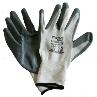 Liscombe White Nylon Work Gloves with Nitrile Coating Size 10 LN631-10
